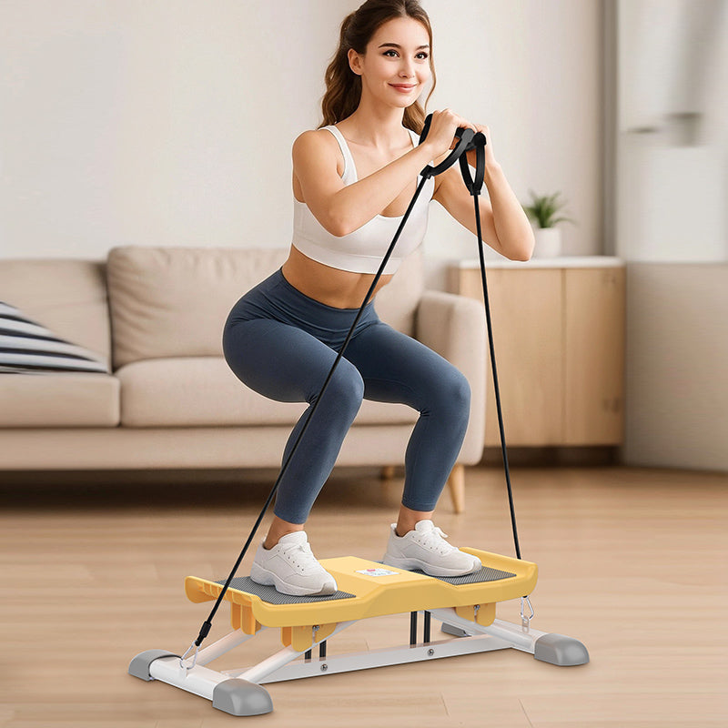 Sliding Ski Simulator with Resistance Bands Portable Twist Balance Trainer Featuring LCD Display - HBJ02