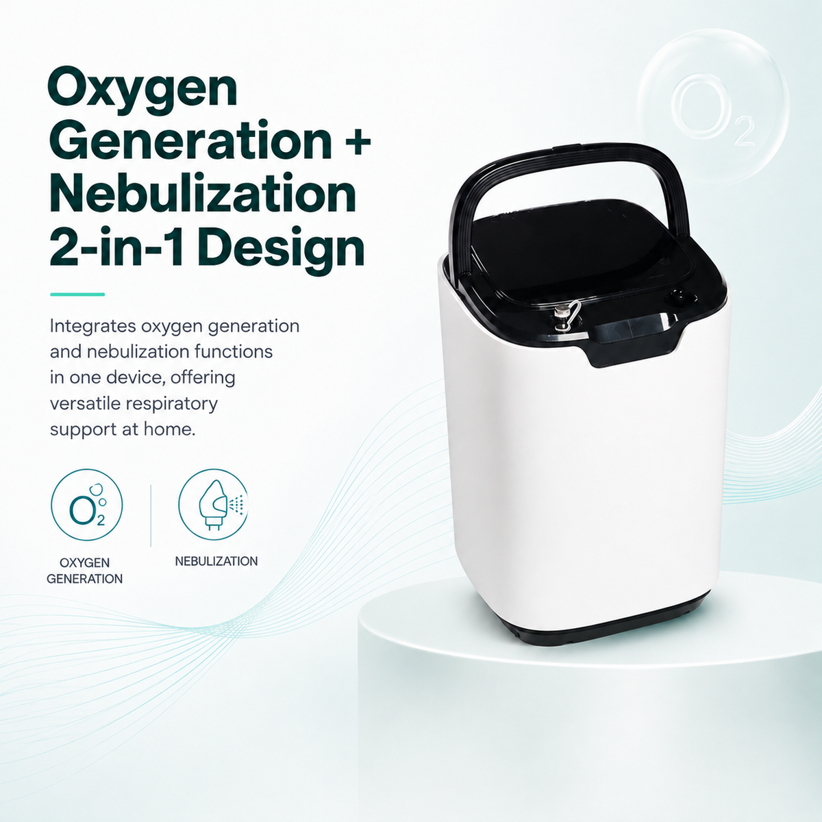 Home Use 1-9L Continuous Flow Portable Oxygen Concentrator for Sale - HOC-02