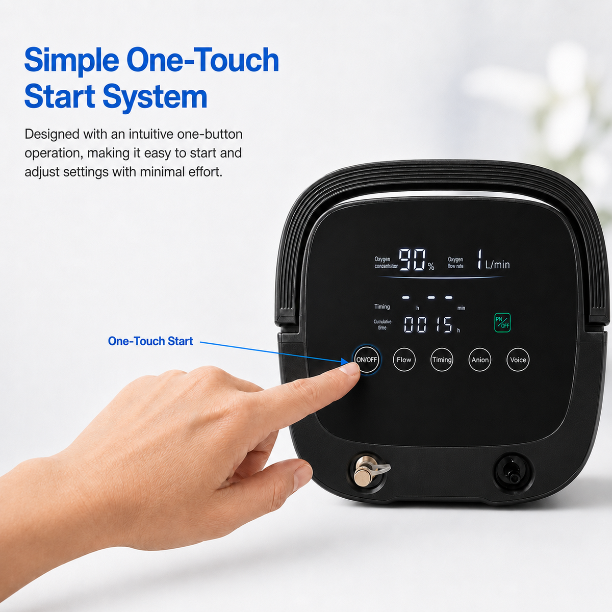 Home Use 1-9L Continuous Flow Portable Oxygen Concentrator for Sale - HOC-02