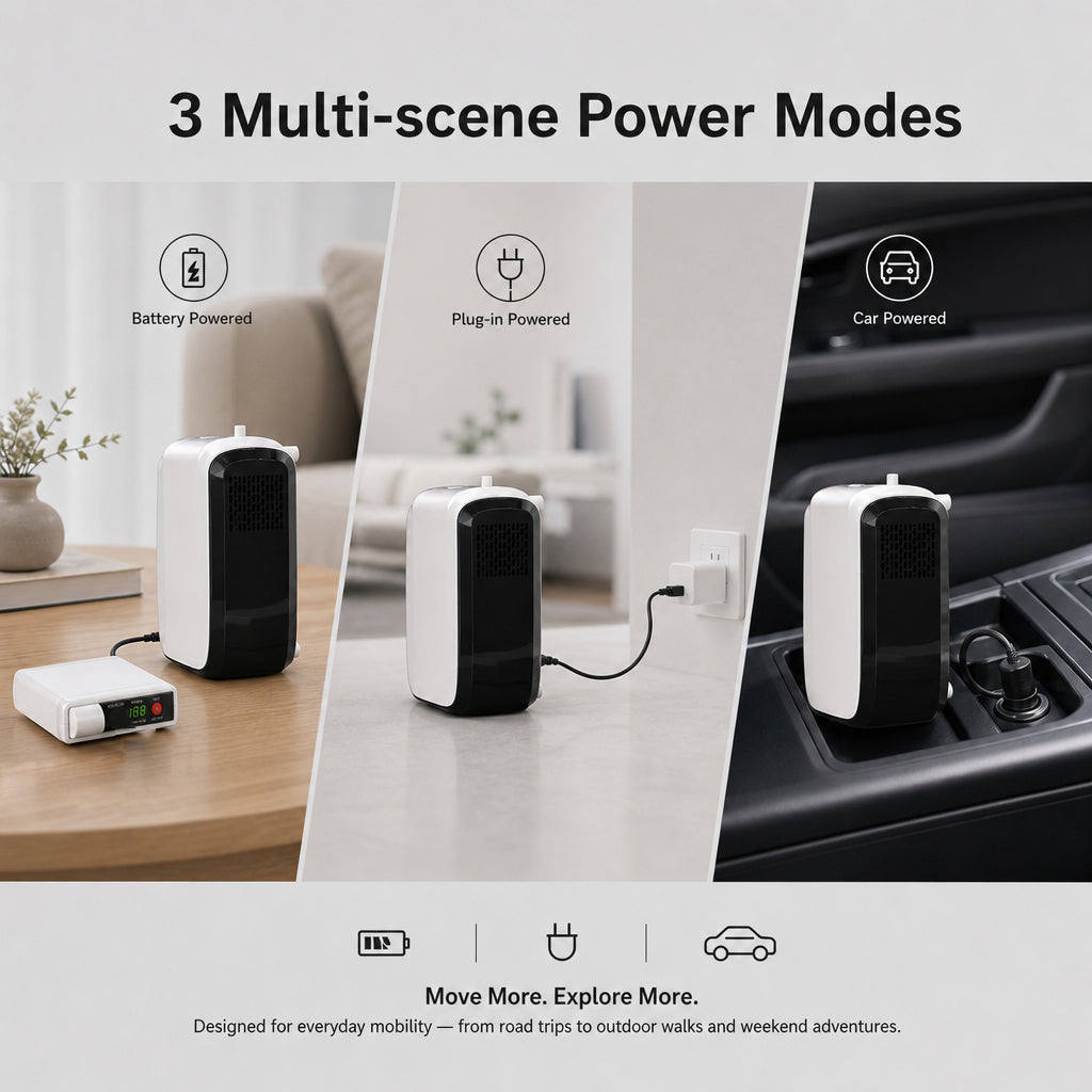 Lightweight 3L/min Continuous Flow Portable Battery Oxygen Concentrator with Carrying Bag HC-30M
