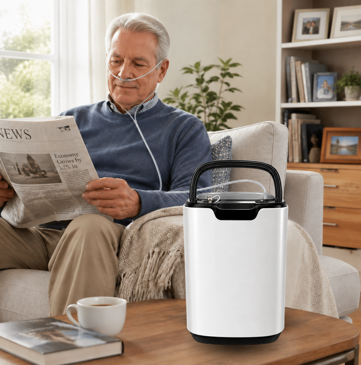 Home Use 1-9L Continuous Flow Portable Oxygen Concentrator for Sale - HOC-02