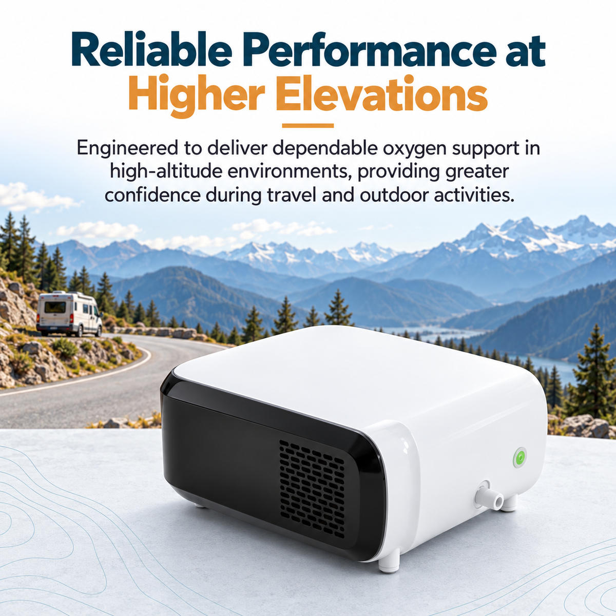 Lightweight 3L/min Continuous Flow Portable Battery Oxygen Concentrator with Carrying Bag HC-30M