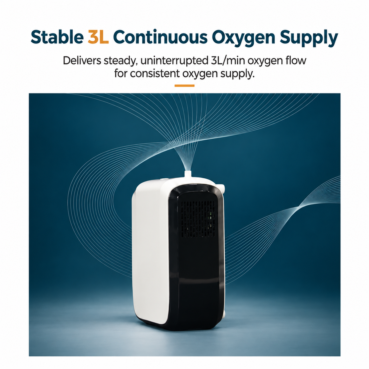 Lightweight 3L/min Continuous Flow Portable Battery Oxygen Concentrator with Carrying Bag HC-30M